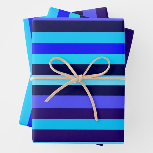 Blue Multi Tone Streifen Geschenkpapier Set (Beispiel)