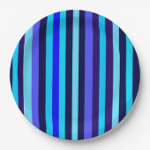 Blue Multi Tone Streifen Pappteller (Vorderseite)