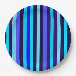 Blue Multi Tone Streifen Pappteller