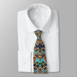 Blue Multicolor Abstrakt Neck Tie Krawatte