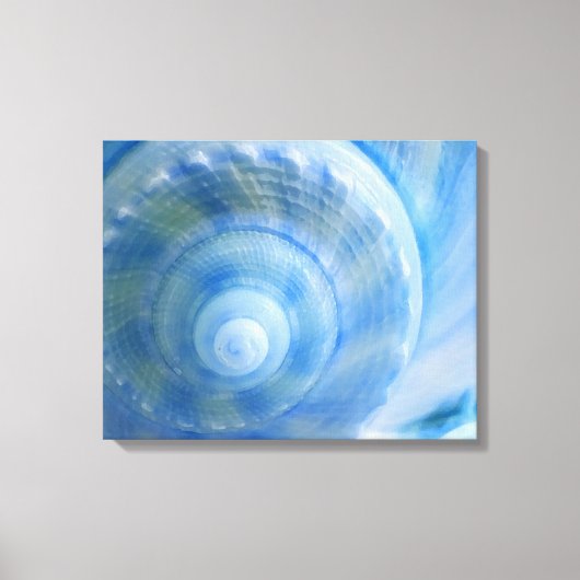 Blue Muschel Abstrakte digitale Kunst Canvas Print Leinwanddruck (Vorderseite)