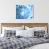 Blue Muschel Abstrakte digitale Kunst Canvas Print Leinwanddruck (Insitu (Schlafzimmer))