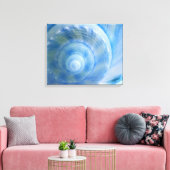 Blue Muschel Abstrakte digitale Kunst Canvas Print Leinwanddruck (Insitu (Wohnzimmer))