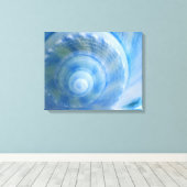 Blue Muschel Abstrakte digitale Kunst Canvas Print Leinwanddruck (Insitu (Holzboden))
