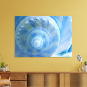 Blue Muschel Abstrakte digitale Kunst Canvas Print Leinwanddruck (Insitu (Wohnzimmer))