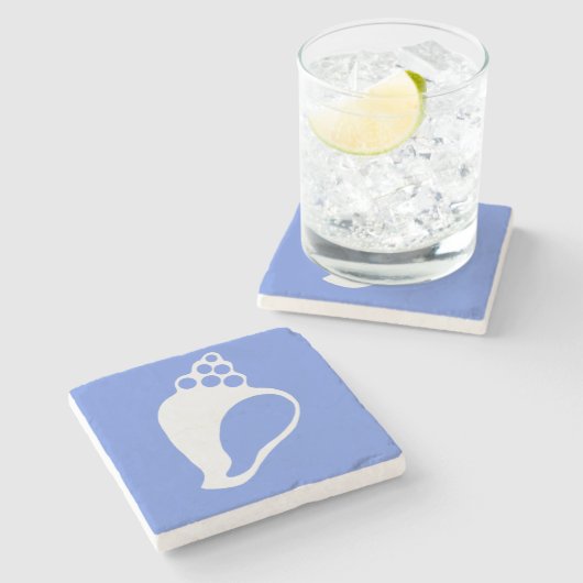 Blue Muschel Stone Untersetzer (Seitenansicht)