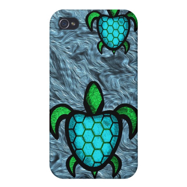 Blue Muschel Turtle iPhone 4 Speck Case iPhone Hülle (Hinten)