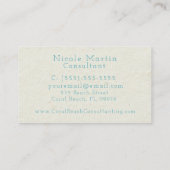 Blue Muschel White Sand Beach Visitenkarte (Rückseite)