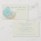 Blue Muschel White Sand Beach Visitenkarte (Vorne/Hinten)