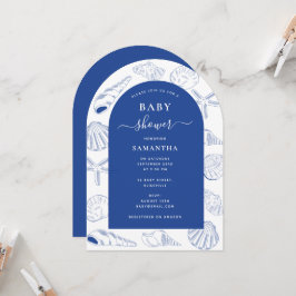 Blue Muscheln Beach Summer Arch Baby Dusche Einladung