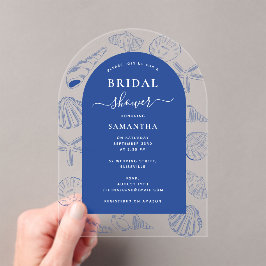 Blue Muscheln Beach Summer Arch Brautparty Acryleinladungen