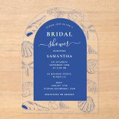 Blue Muscheln Beach Summer Arch Brautparty Acryleinladungen (Vorderseite)