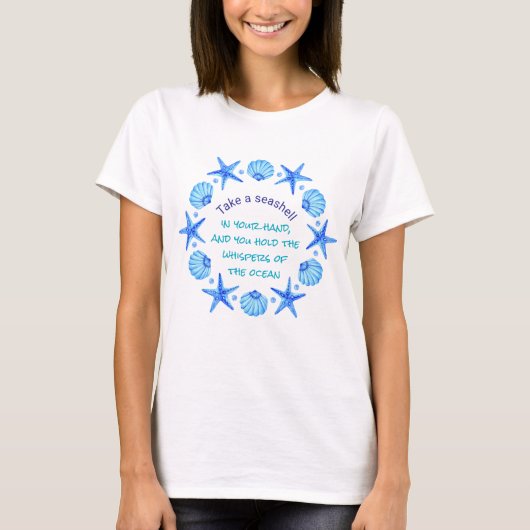 Blue Muscheln und Starfish Beach zum Thema T-Shirt (Vorderseite)