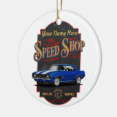 Blue Muscle Custom Speed Shop Keramik Ornament (Links)