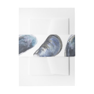 Blue Muscle Shell Invitation Belly Band