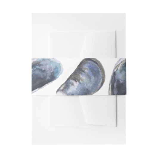 Blue Muscle Shell Invitation Belly Band (Vorderseite Beispiel)