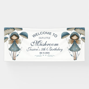Blue Mushroom Fairy Verzaubertes Kindergeburtstag  Banner