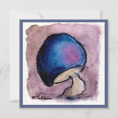 Blue Mushroom Watercolor Grußkarte Karte (Vorderseite)