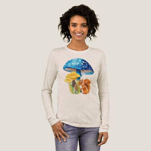 Blue Mushrooms Tri-Blend Shirt (Volle Vorderseite)