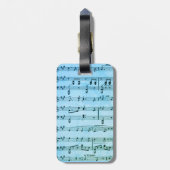 Blue Music Art Unites Theater Masken Gepäckanhänger (Rückseite vertikal)