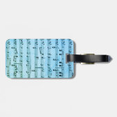 Blue Music Art Unites Theater Masken Gepäckanhänger (Rückseite horizontal)