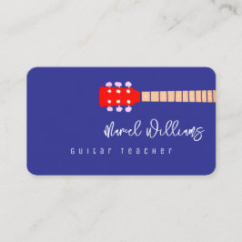 Blue Music Business Card for Guitar Teachers Visitenkarte