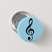 Blue Music Clef Abzeichen Button (Vorne & Hinten)