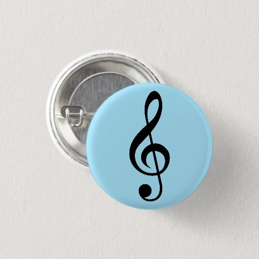 Blue Music Clef Abzeichen Button (Vorne & Hinten)