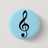 Blue Music Clef Abzeichen Button (Vorderseite)