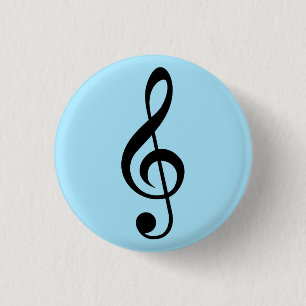 Blue Music Clef Abzeichen Button