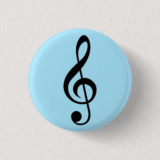 Blue Music Clef Abzeichen Button (Vorderseite)