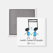 Blue Music Connects People Magnet (Vorderseite/Rückseite)