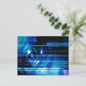 Blue Music Lautsprecher Postkarte (Stehend Vorderseite)