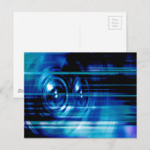 Blue Music Lautsprecher Postkarte (Vorne/Hinten)