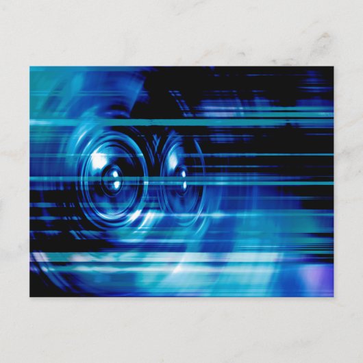 Blue Music Lautsprecher Postkarte (Vorderseite)