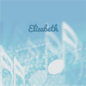 Blue Music Personalisiert Aufkleber (Vorderseite)