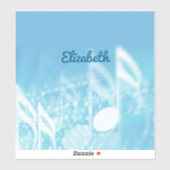 Blue Music Personalisiert Aufkleber (Blatt)