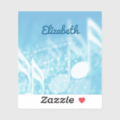 Blue Music Personalisiert Aufkleber (Blatt)