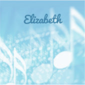 Blue Music Personalisiert Aufkleber (Vorderseite)