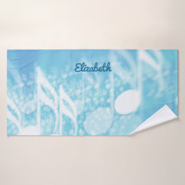 Blue Music Personalisiert Badehandtuch