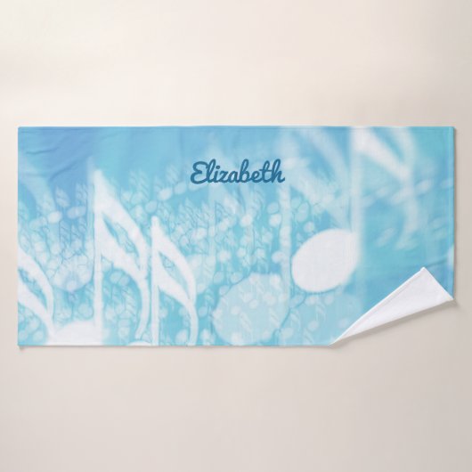 Blue Music Personalisiert Badehandtuch (Badehandtuch)