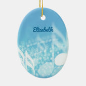 Blue Music Personalisiert Keramik Ornament (Hinten)