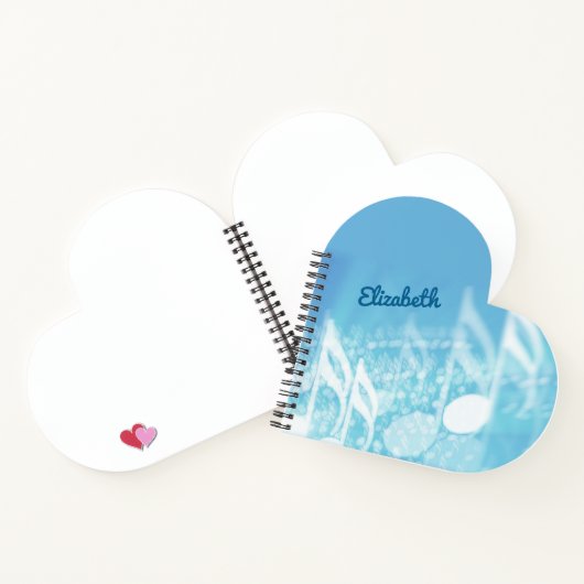 Blue Music Personalisiert Notizblock (Innenseite)