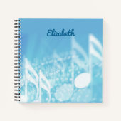 Blue Music Personalisiert Notizblock (Vorderseite)