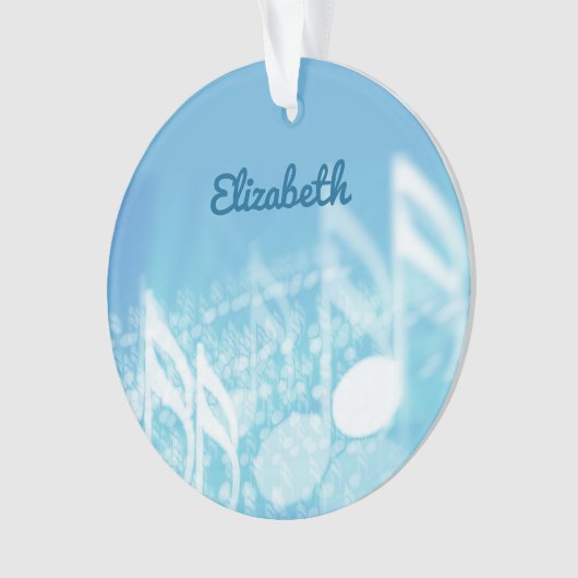 Blue Music Personalisiert Ornament (Vorderseite)