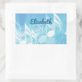 Blue Music Personalisiert Rechteckiger Aufkleber (Tasche)