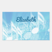 Blue Music Personalisiert Rechteckiger Aufkleber (Vorderseite)