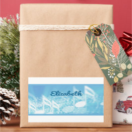 Blue Music Personalisiert Rechteckiger Aufkleber