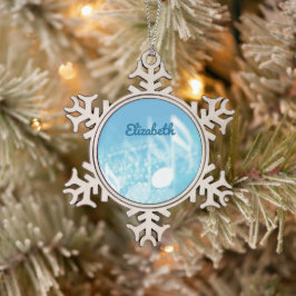 Blue Music Personalisiert Schneeflocken Zinn-Ornament