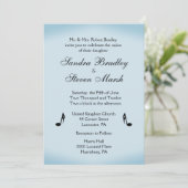 Blue Music Theme Wedding Einladung (Stehend Vorderseite)